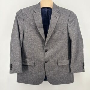 Turnbury Collection Grey Wool Two Button Blazer Sport Coat Mens